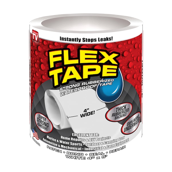 Flex Tape FLEX TAPE WHITE 4""X5' TFSWHTR0405 Zoro